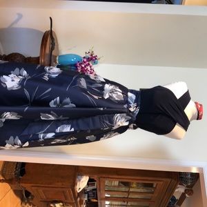 Prom gown by Eliza. Blue w/silver & white sz12